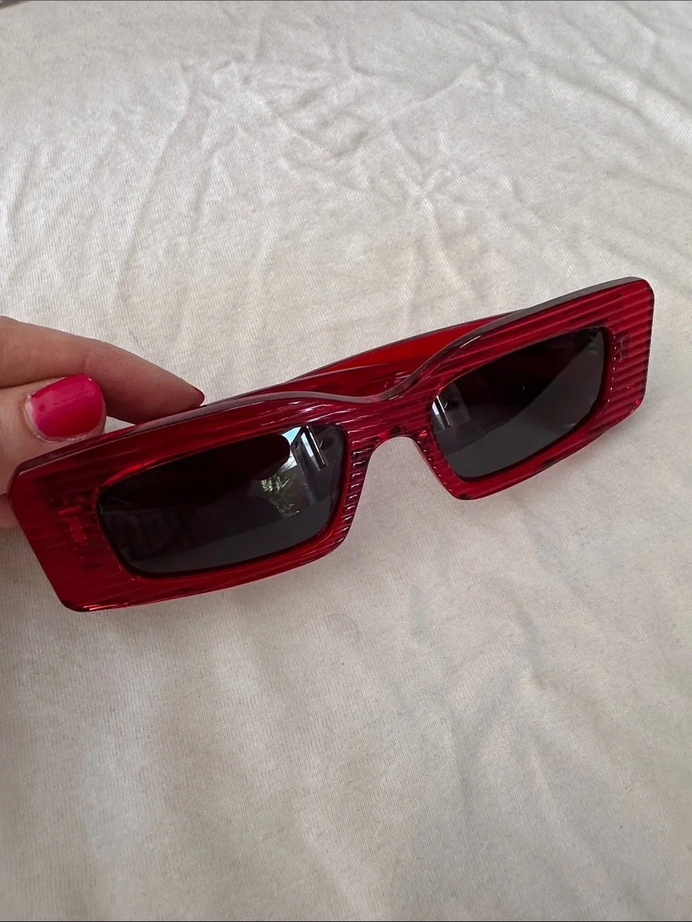 Alaïa Red Rectangular Women's Sunglasses new in box